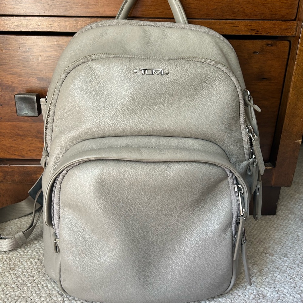 Tumi Gray Backpack Full Leather - image 3